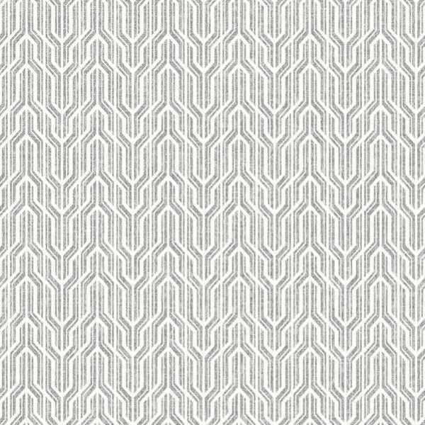 Manhattan Comfort Oakland, Vinyl Art Deco In White And Silver Wallpaper, 205 In X 33 Ft = 56 Sq Ft Oakland